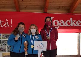 Podium Italienmeisterschaft Zielschießen 2022 - Sophia Enderle (Lana), Nadya Dezini (Lana), Marion Huber (Stegen)